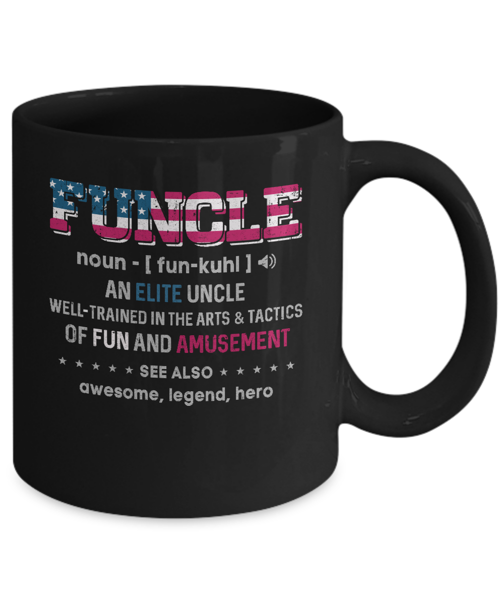 Veteran Funcle Fun Uncle Definition Military Mug-Coffee Mug-11oz Mug-Black