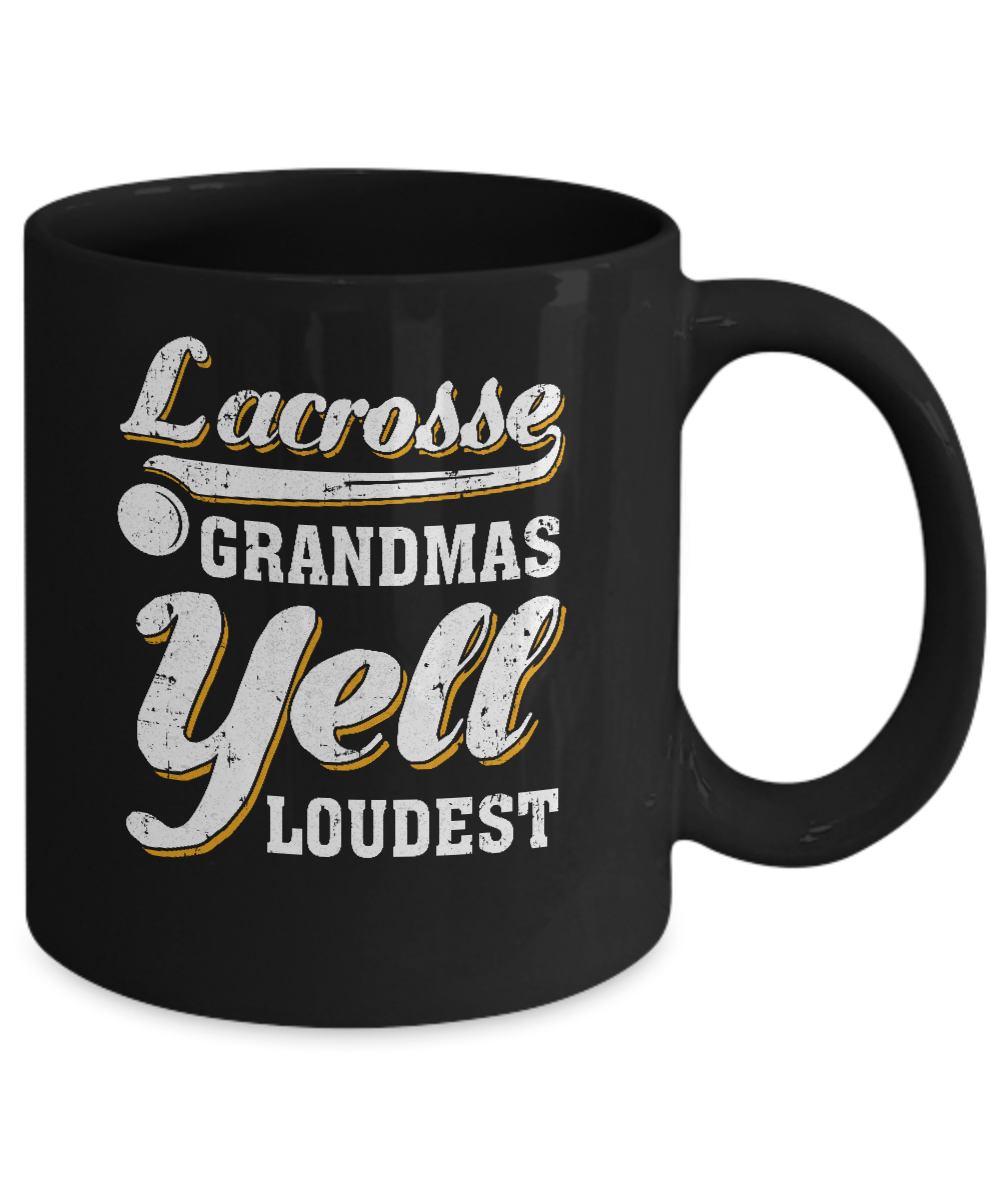 Lacrosse Grandmas Yell Loudest Mug-Coffee Mug-11oz Mug-Black