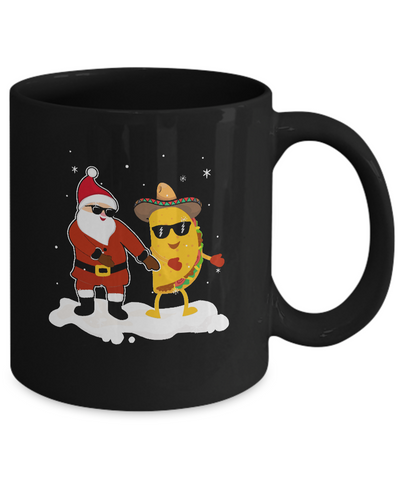 Flossing Santa Claus Taco Christmas Pajamas Gifts Mug-Coffee Mug-11oz Mug-Black