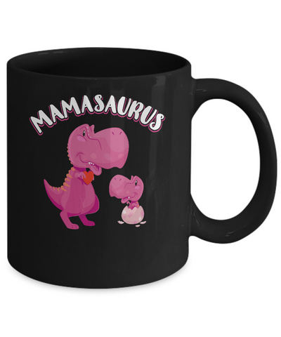 Mama Mamasaurus Rex Cute Dinosaur Mothers Day Mug-Coffee Mug-11oz Mug-Black