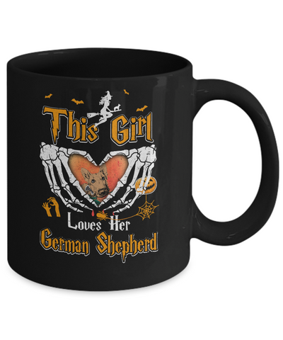This Girl Love Her Dog German Shepherd Halloween Mug-Coffee Mug-11oz Mug-Black
