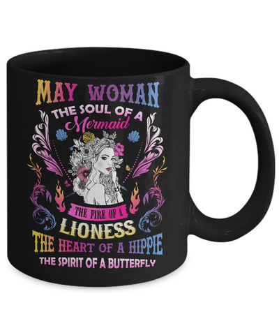 May Woman The Soul Of A Mermaid Birthday Mug-Coffee Mug-11oz Mug-Black