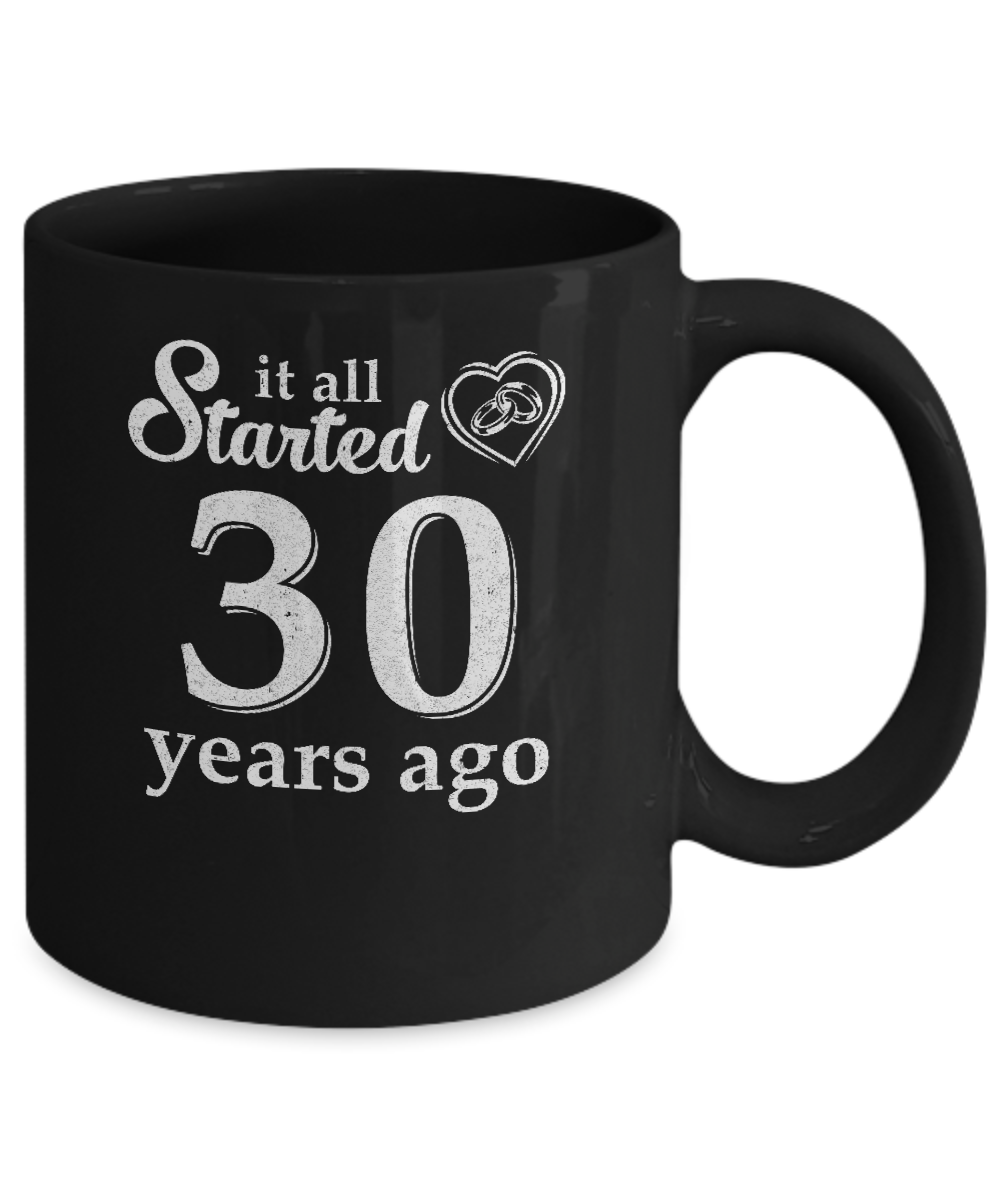 30Th Wedding Anniversary Married Couples 1991 Husband Wife Mug-Coffee Mug-11oz Mug-Black