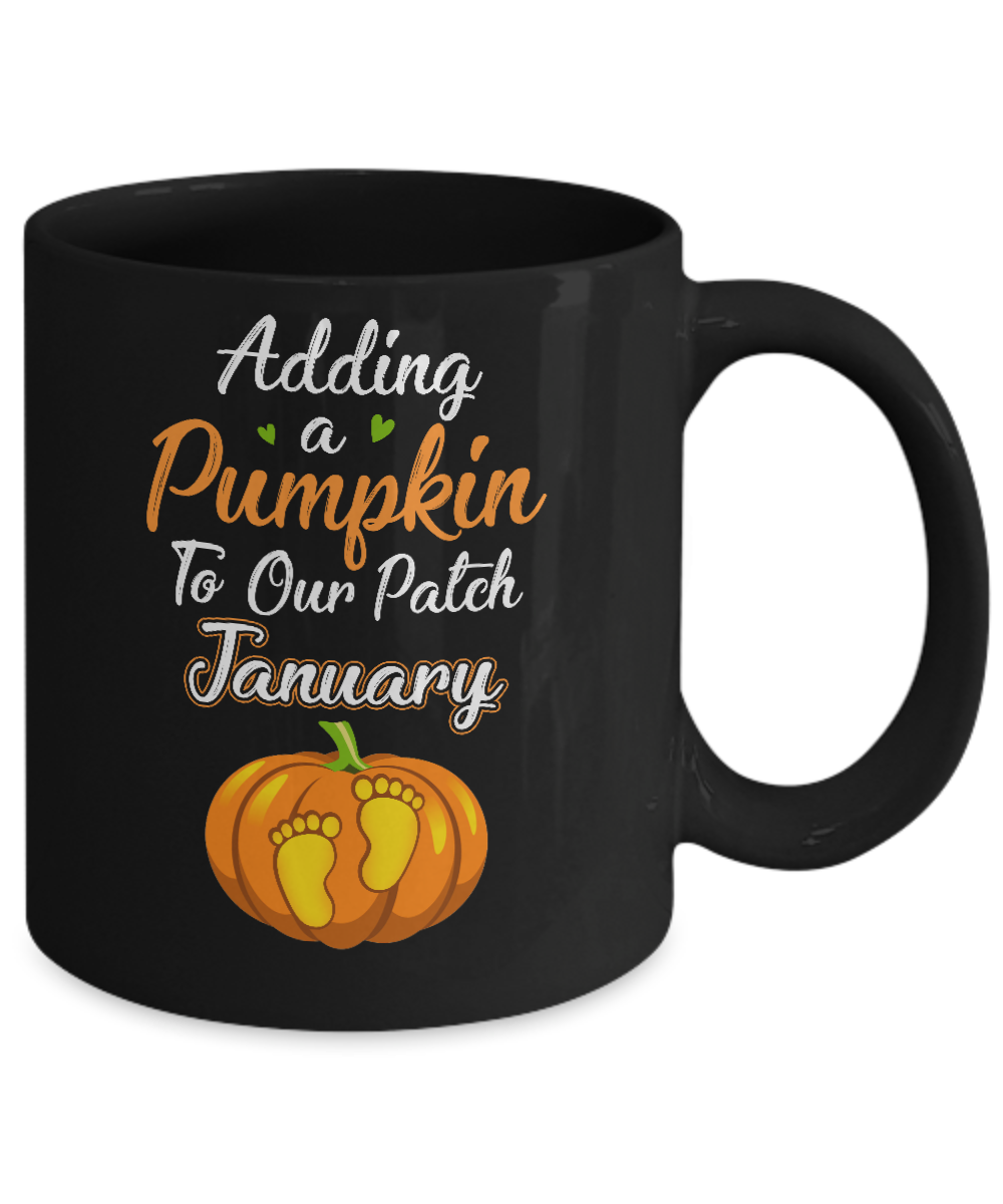 Halloween Pumpkin Pregnancy Mom Due Date In January 2021 Mug-Coffee Mug-11oz Mug-Black