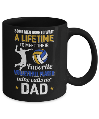 Funny My Favorite Volleyball Player Calls Me Dad Mug-Coffee Mug-11oz Mug-Black