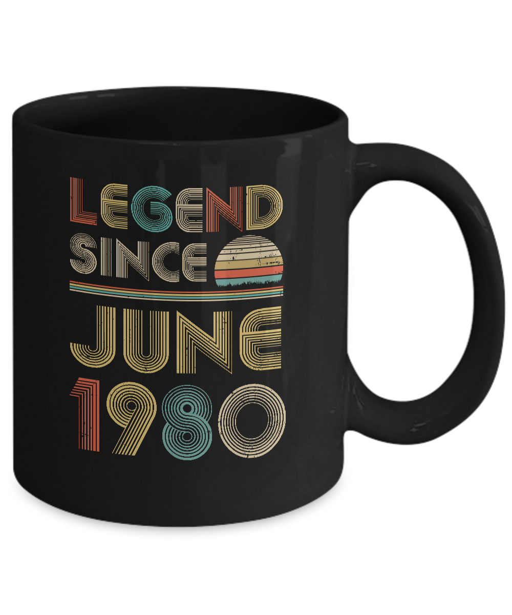 Legend Since June 1980 Vintage 41th Birthday Gifts Mug-Coffee Mug-11oz Mug-Black
