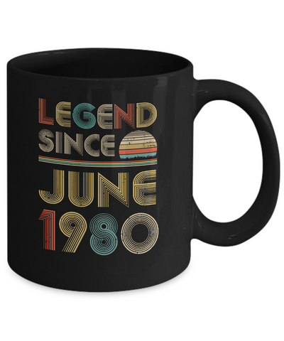 Legend Since June 1980 Vintage 41th Birthday Gifts Mug-Coffee Mug-11oz Mug-Black