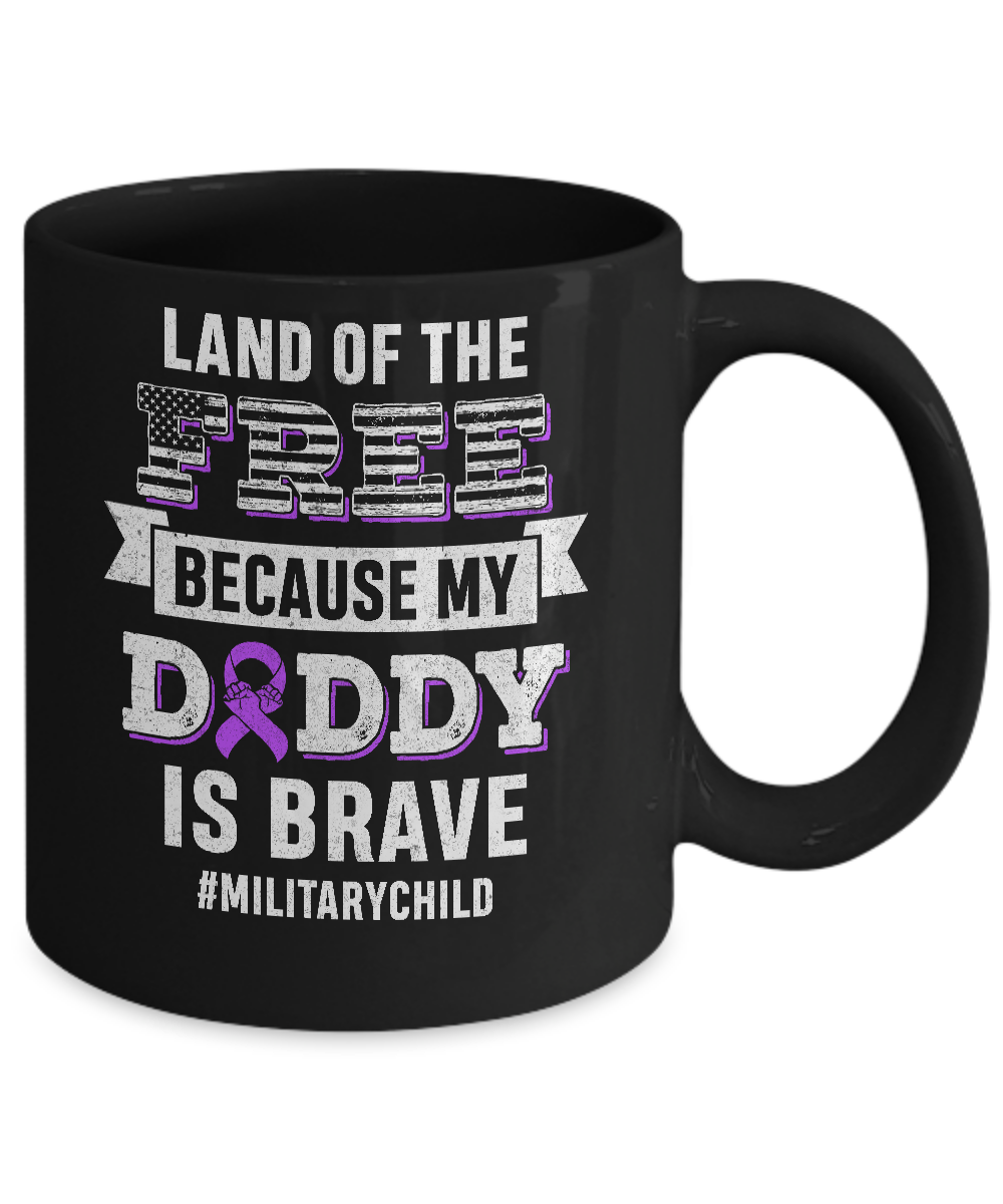 Military Child Month Purple Up Free Brave Dad Pride Mug-Coffee Mug-11oz Mug-Black