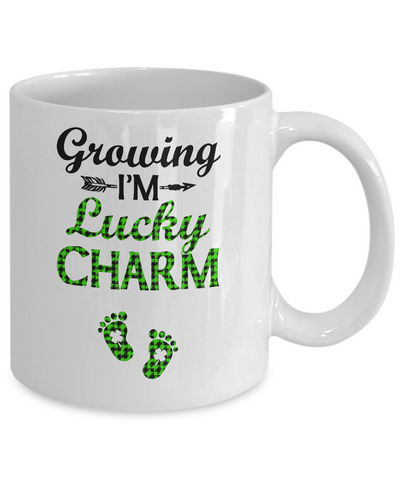 Pregnancy Announcement Gift Funny St Patricks Day Pregnant Mug-Coffee Mug-11oz Mug-White