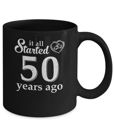 50Th Wedding Anniversary Married Couples 1971 Husband Wife Mug-Coffee Mug-11oz Mug-Black