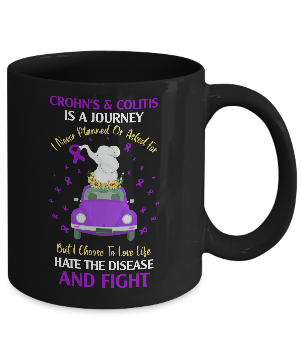 Crohn's And Colitis Awareness Is A Journey Mug-Coffee Mug-11oz Mug-Black