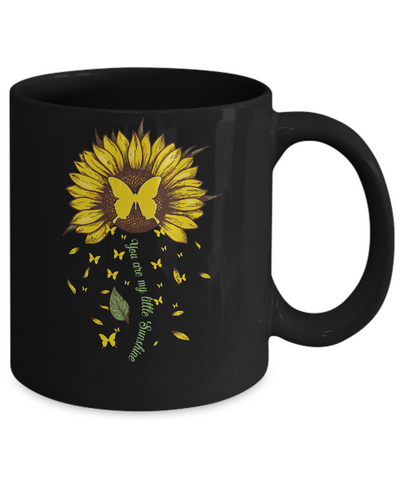 You Are My Little Sunshine Sunflower Butterfly Mug-Coffee Mug-11oz Mug-Black