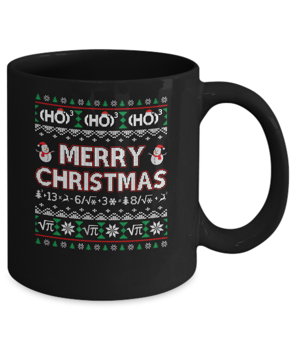 Merry Christmath Funny Math Christmas Ugly Sweaters Mug-Coffee Mug-11oz Mug-Black
