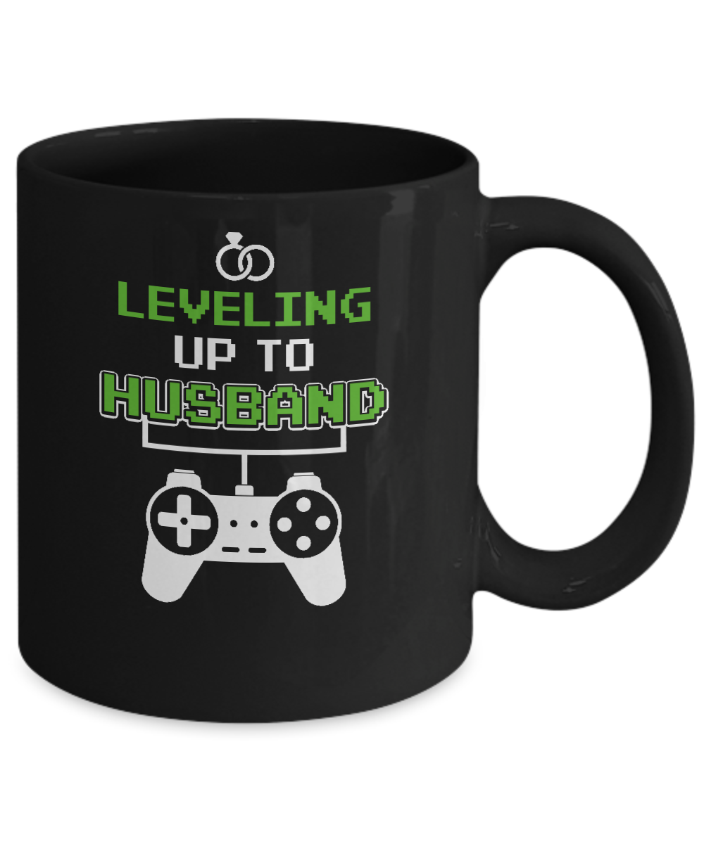 Funny Fiance Leveling Up To Husband For Groom Mug-Coffee Mug-11oz Mug-Black