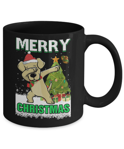 Cute Labrador Claus Merry Christmas Ugly Sweater Mug-Coffee Mug-11oz Mug-Black