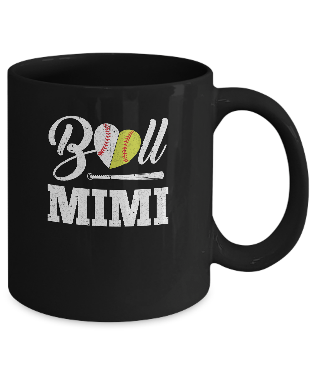 Funny Ball Mimi Softball Baseball Mothers Day Gifts Mug-Coffee Mug-11oz Mug-Black