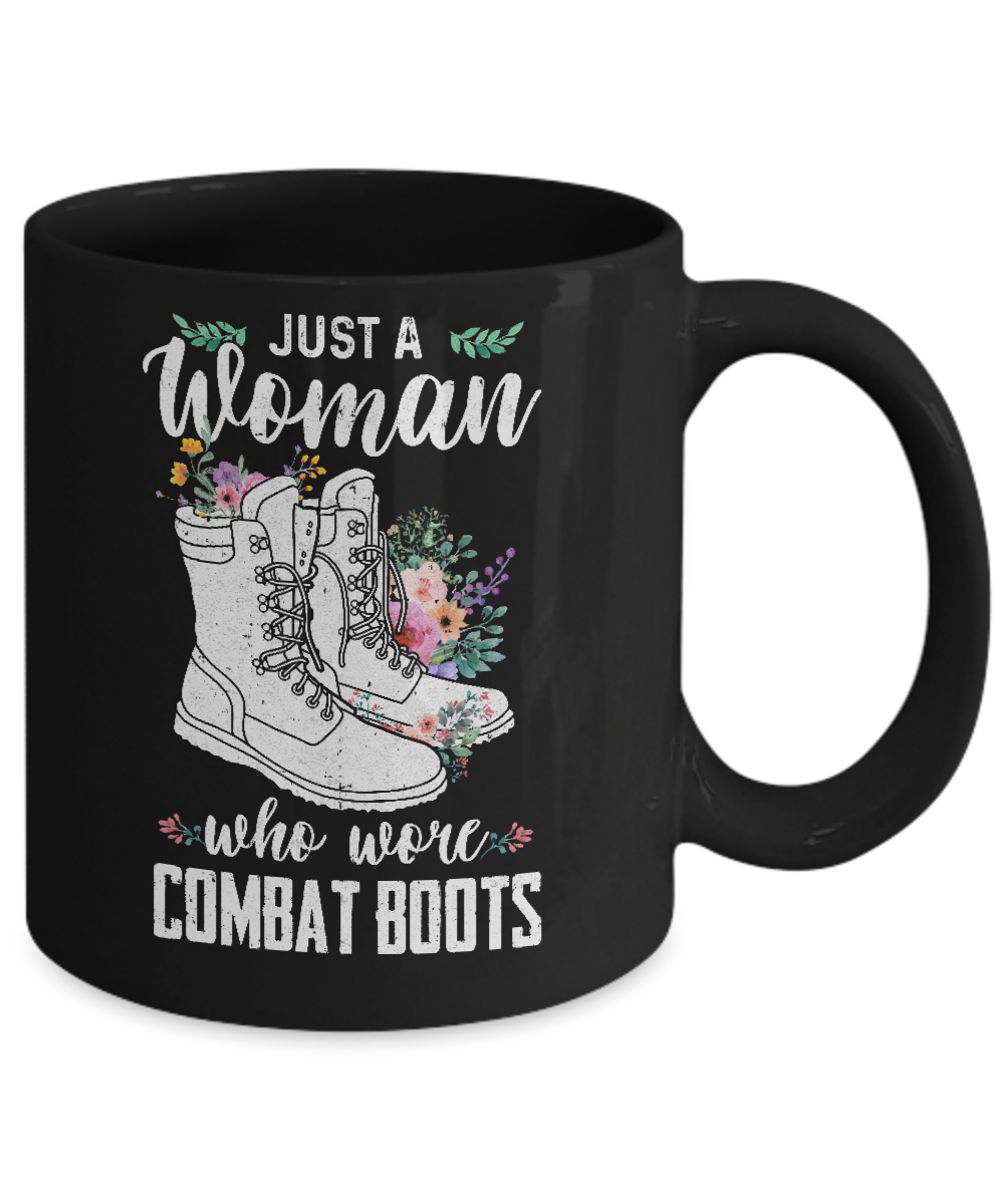 Just A Woman Who Wore Combat Boots Veteran Mug-Coffee Mug-11oz Mug-Black