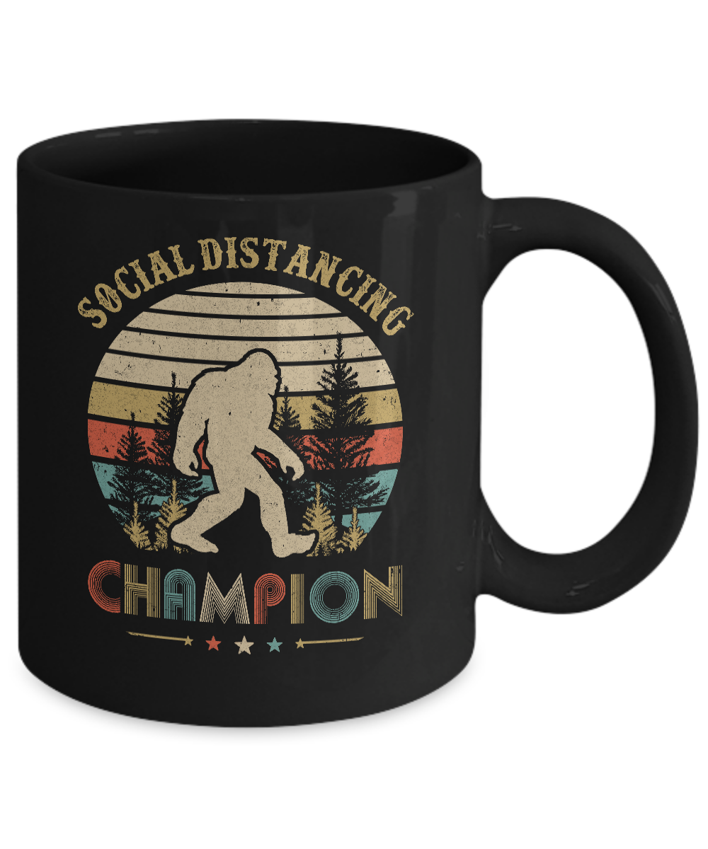 Bigfoot Social Distancing Champion Mug-Coffee Mug-11oz Mug-Black