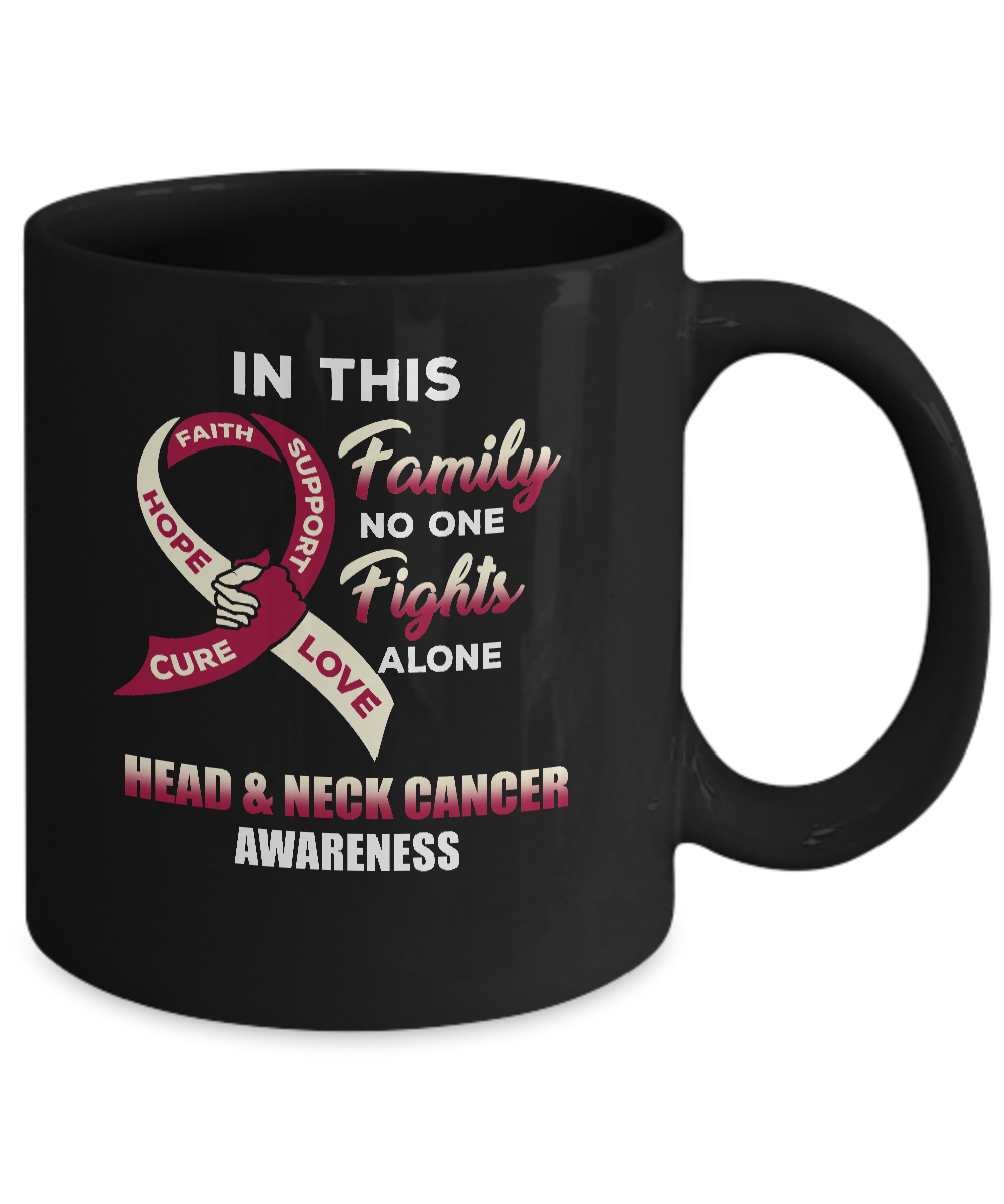 In This Family No One Fights Alone Head Neck Cancer Mug-Coffee Mug-11oz Mug-Black