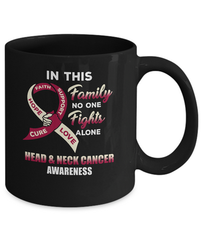 In This Family No One Fights Alone Head Neck Cancer Mug-Coffee Mug-11oz Mug-Black
