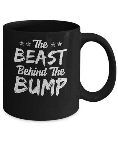 The Beast Behind The Bump Announcement Dad Fathers Day Mug-Coffee Mug-11oz Mug-Black