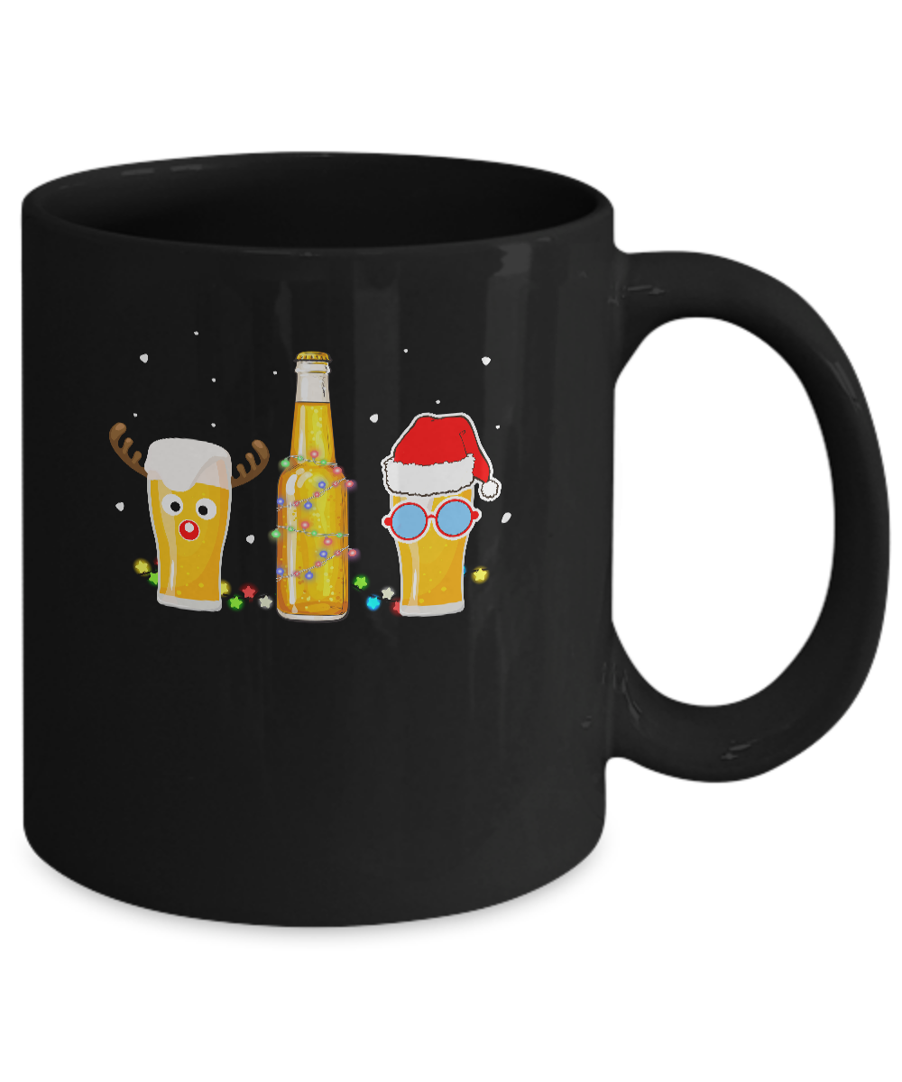 Xmas Merry Christmas Drinking Beer Gift Mug-Coffee Mug-11oz Mug-Black