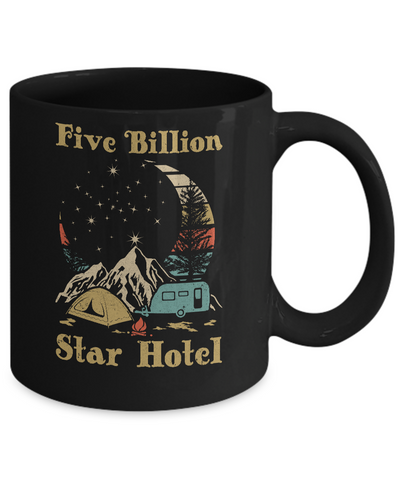Vintage Five Billion Star Hotel Moom Camping Mug-Coffee Mug-11oz Mug-Black