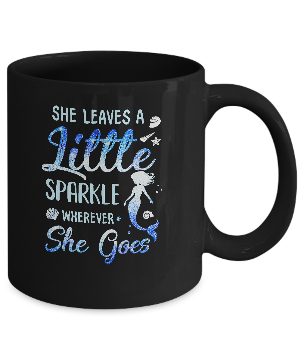 She Leaves A Little Sparkle Wherever She Goes Mermaid Mug-Coffee Mug-11oz Mug-Black