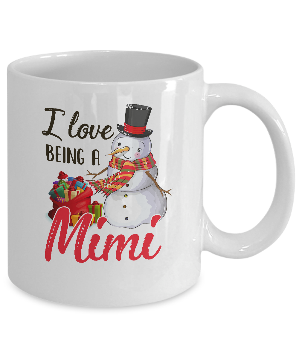 I Love Being A Mimi Snowman Gift For Christmas Day Mug-Coffee Mug-11oz Mug-White