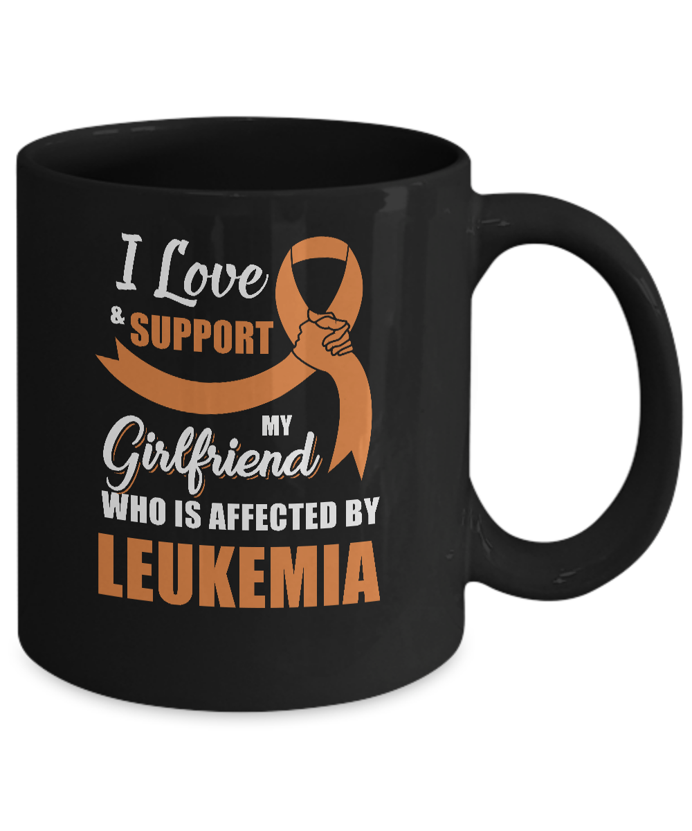 Leukemia Awareness Support Orange Girlfriend Boyfriend Mug-Coffee Mug-11oz Mug-Black