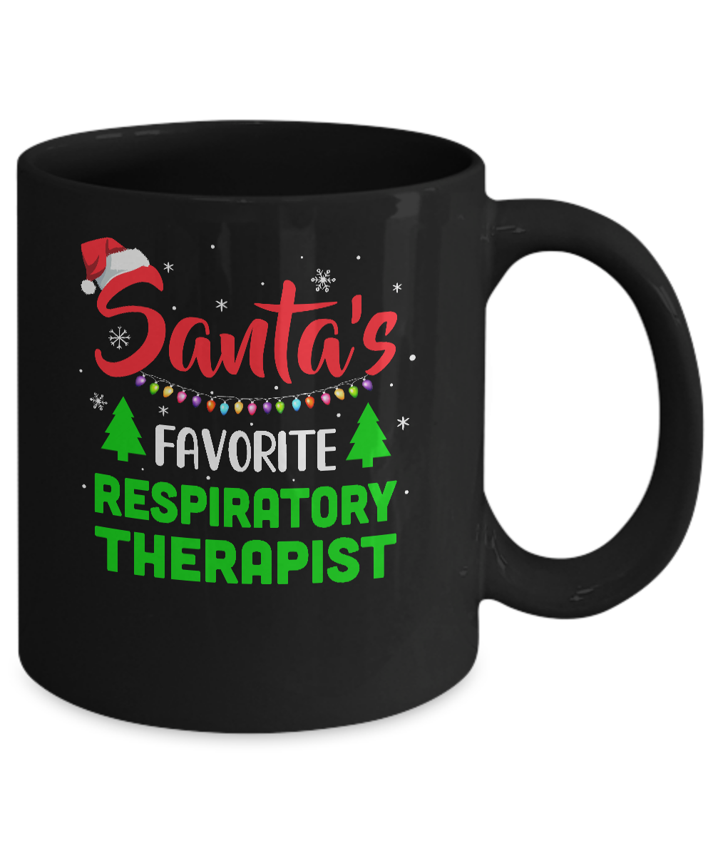 Santa's Favorite Respiratory Therapist Funny Christmas Xmas Gifts Mug-Coffee Mug-11oz Mug-Black