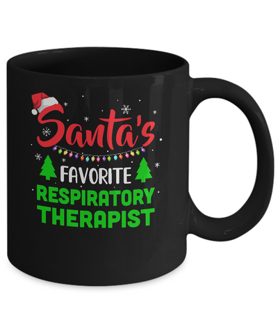 Santa's Favorite Respiratory Therapist Funny Christmas Xmas Gifts Mug-Coffee Mug-11oz Mug-Black