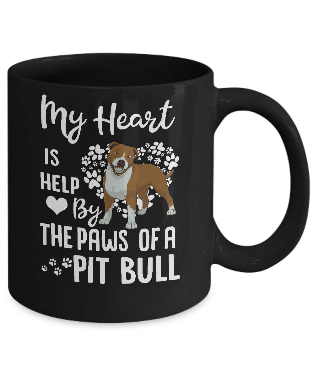 My Heart Is Held By The Paws Of A Pit Bull Lover Mug-Coffee Mug-11oz Mug-Black
