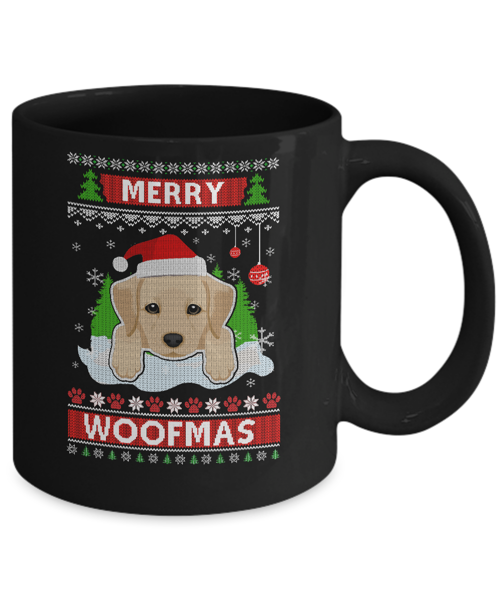 Labrador Merry Woofmas Ugly Christmas Sweater Mug-Coffee Mug-11oz Mug-Black