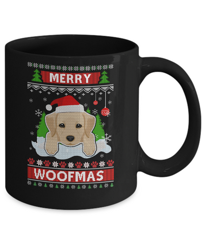 Labrador Merry Woofmas Ugly Christmas Sweater Mug-Coffee Mug-11oz Mug-Black