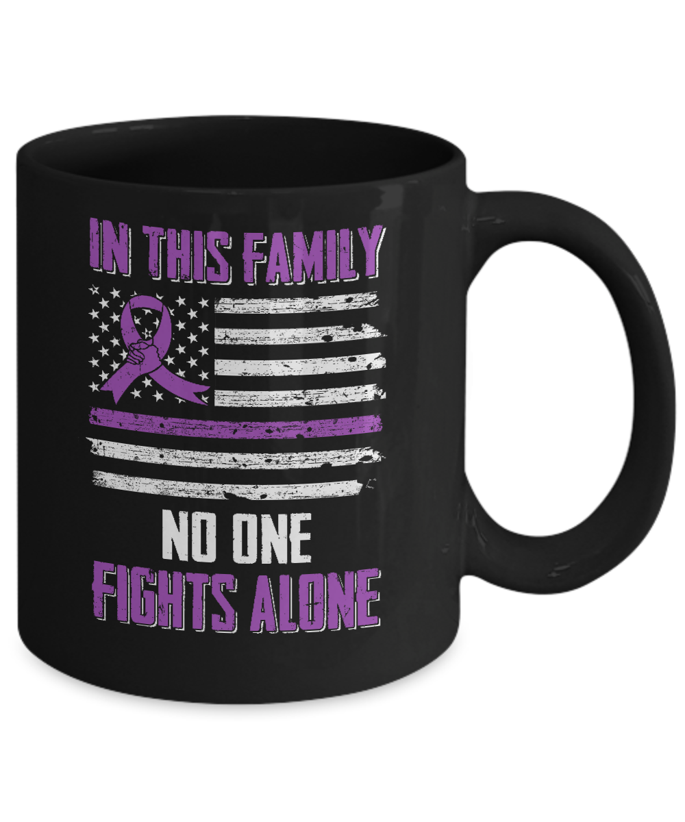 In This Family No One Fights Alone Pancreatic Cancer Mug-Coffee Mug-11oz Mug-Black