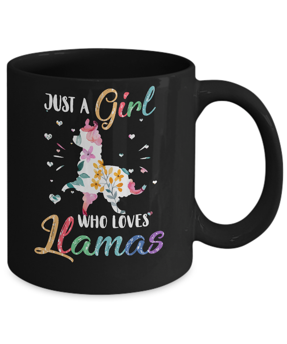Just A Girl Who Loves Llamas Cute Llama Lover Mug-Coffee Mug-11oz Mug-Black