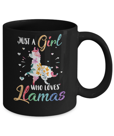 Just A Girl Who Loves Llamas Cute Llama Lover Mug-Coffee Mug-11oz Mug-Black