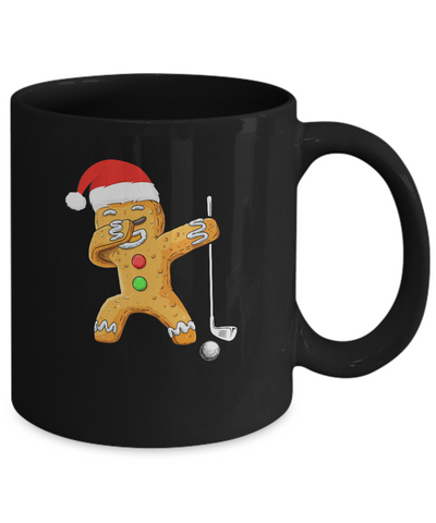 Dabbing Gingerbread Santa Golf Christmas Pajama Gifts Mug-Coffee Mug-11oz Mug-Black
