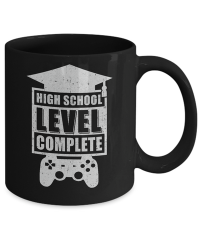 High School Level Complete Graduation Video Gamer Mug-Coffee Mug-11oz Mug-Black