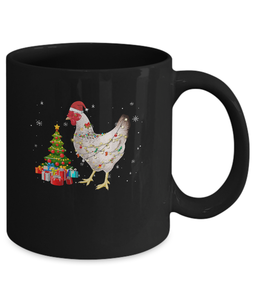 Vintage Chicken Merry Christmas Light Led Mug-Coffee Mug-11oz Mug-Black