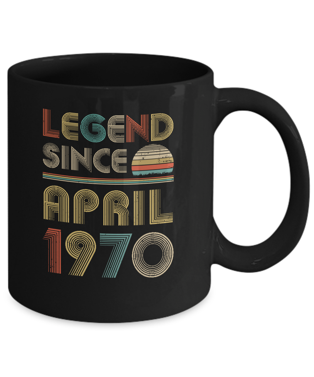 Legend Since April 1970 Vintage 51th Birthday Gifts Mug-Coffee Mug-11oz Mug-Black