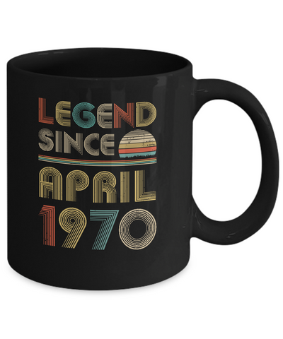 Legend Since April 1970 Vintage 51th Birthday Gifts Mug-Coffee Mug-11oz Mug-Black