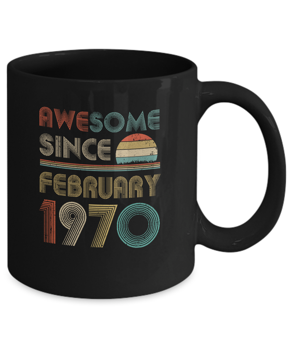 Awesome Since February 1970 Vintage 51th Birthday Gifts Mug-Coffee Mug-11oz Mug-Black