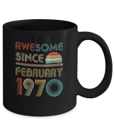 Awesome Since February 1970 Vintage 51th Birthday Gifts Mug-Coffee Mug-11oz Mug-Black