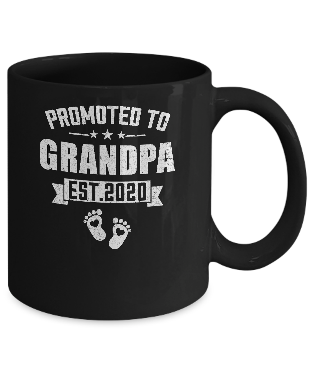 Promoted To Grandpa Est 2020 Fathers Day Gift Mug-Coffee Mug-11oz Mug-Black