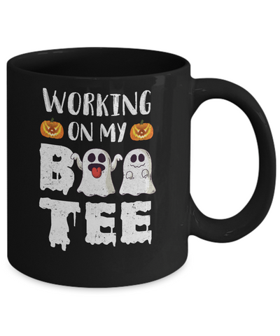 Working On My Boo Tee Funny Ghost Halloween Mug-Coffee Mug-11oz Mug-Black