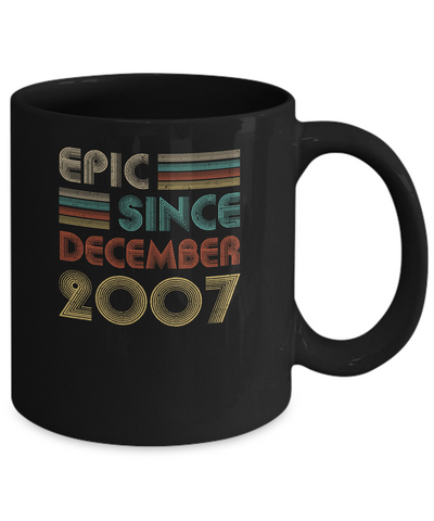 Epic Since December 2007 14th Birthday Gift 14 Yrs Old Mug-Coffee Mug-11oz Mug-Black