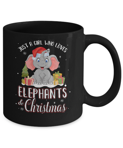 Just A Girl Who Loves Elephants And Christmas Mug-Coffee Mug-11oz Mug-Black