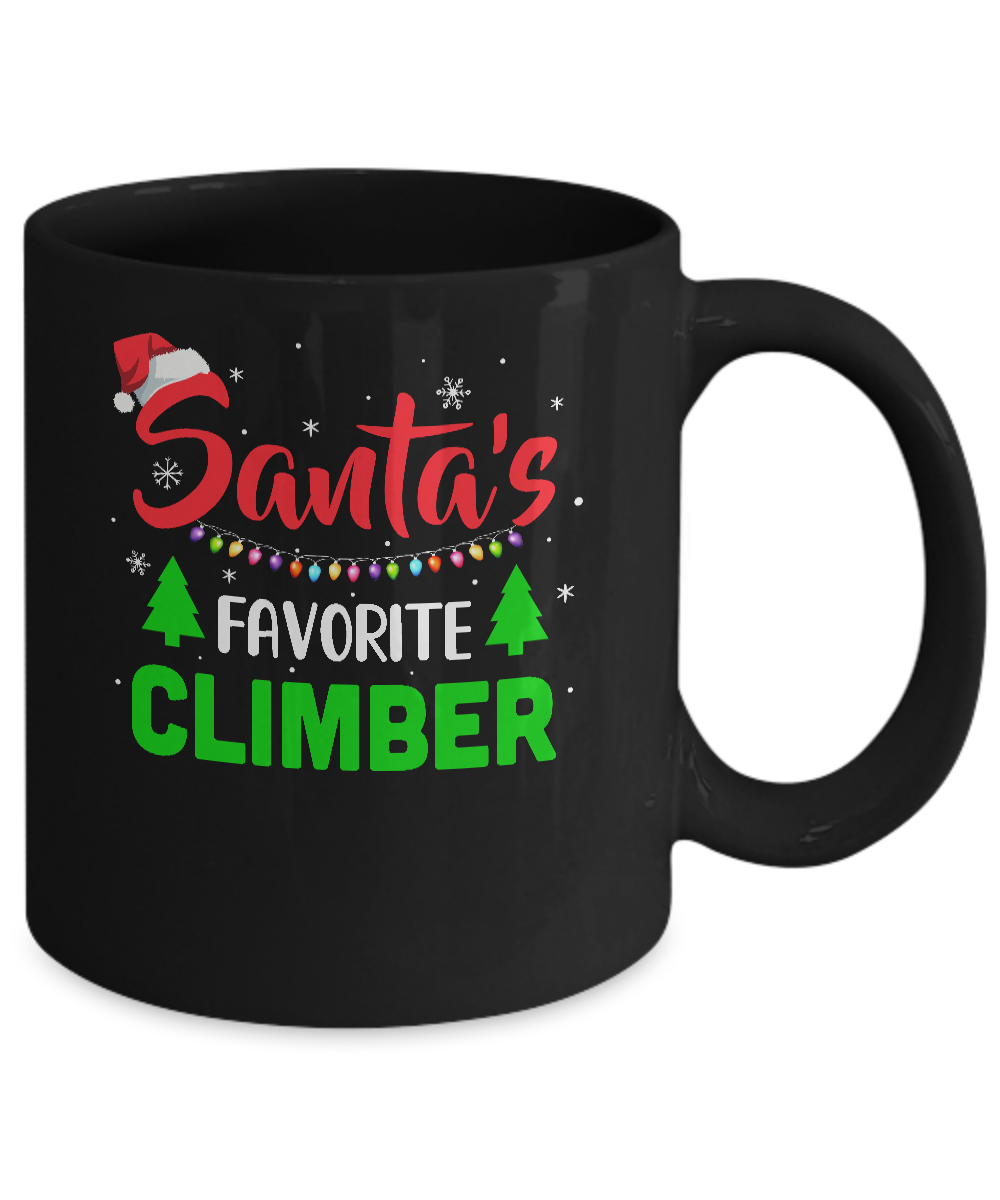 Santa's Favorite Climber Funny Christmas Xmas Gifts Mug-Coffee Mug-11oz Mug-Black